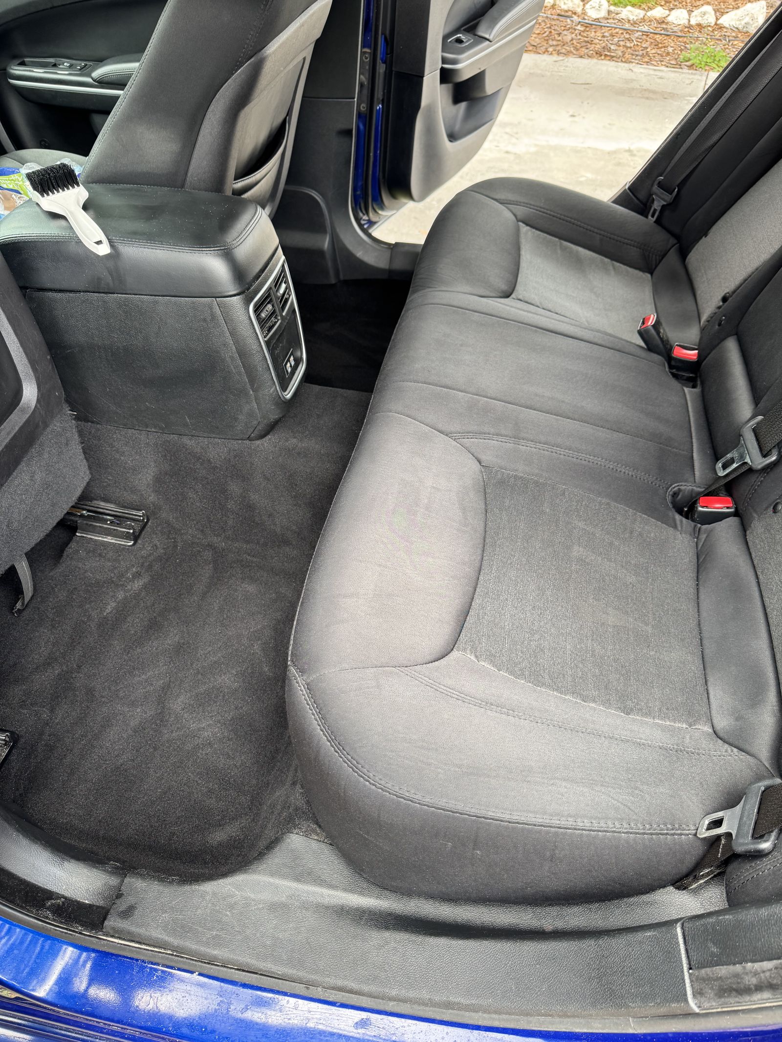 Charger back seat after detail, clean upholstery