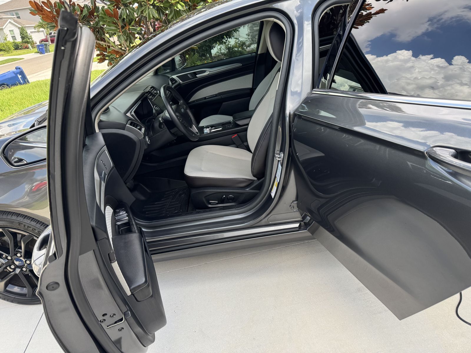 Ford Fusion interior after detail, door open